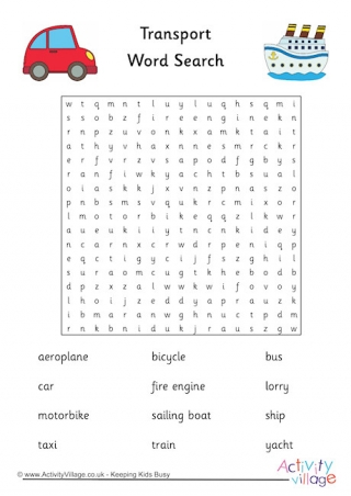 Transport Word Search 1