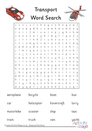 Transport Word Search 2