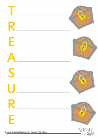 Treasure Acrostic Poem Printable