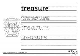 Treasure Handwriting Worksheet