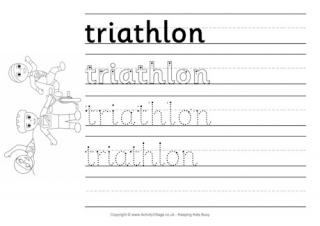 Triathlon Handwriting Worksheet