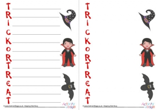 Trick Or Treat Acrostic Poem Printable