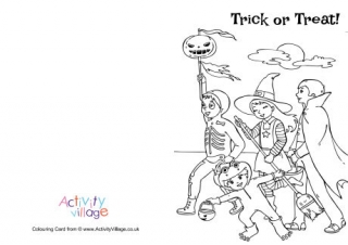 Trick or Treat Colouring Card