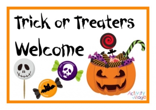 Trick Or Treaters Welcome Poster