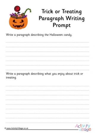 Trick Or Treating Paragraph Writing Prompt