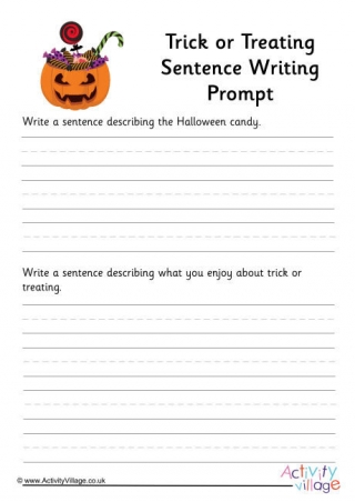 Trick Or Treating Sentence Writing Prompt