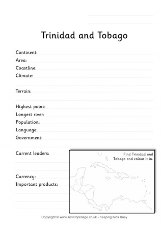 Trinidad and Tobago Fact Worksheet