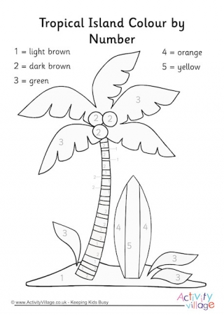 Tropical Island Colour by Number