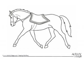 Trotting Horse Colouring Page