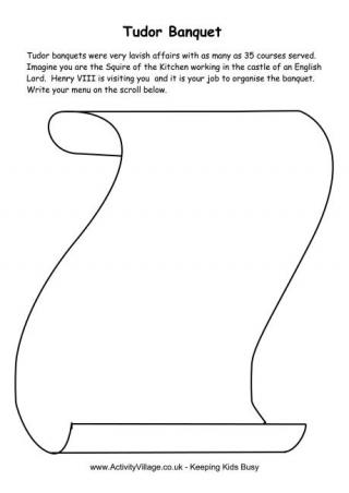 Tudor Banquet Worksheet