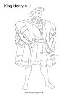 Tudor Kings and Queens Colouring Pages