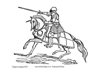 Tudor Knight Colouring Page