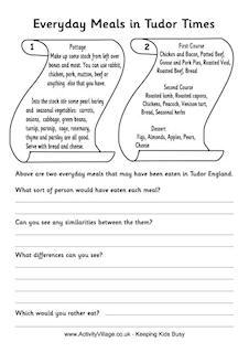 Tudor Worksheets