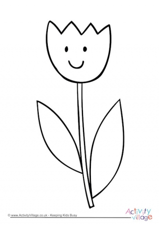 Tulip colouring page 2