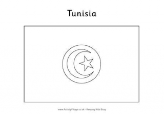 Tunisia Flag Colouring Page