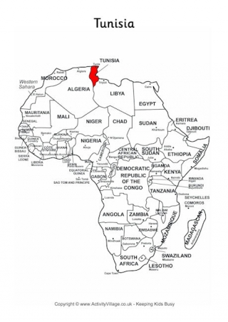 Tunisia On Map Of Africa