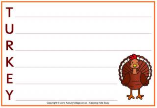 Turkey Acrostic Poem Printable