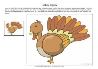 Turkey Jigsaw Printable