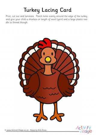 Turkey Lacing Card