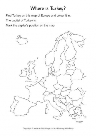 Turkey Location Worksheet