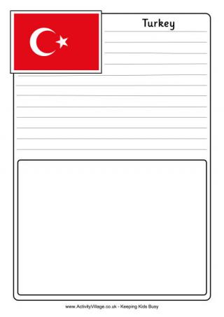 Turkey Notebooking Page