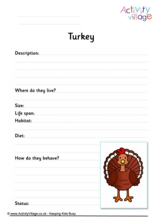 Turkey Worksheet