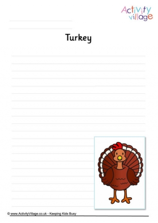 Turkey Writing Page