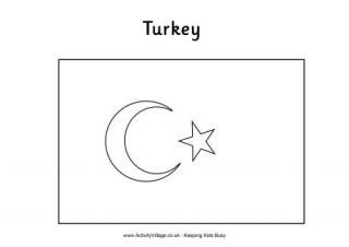 Turkey Flag Colouring Page