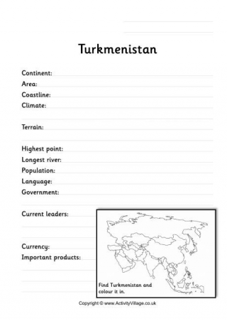 Turkmenistan Fact Worksheet