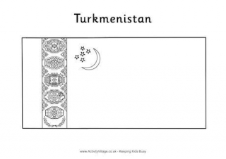 Turkmenistan Flag Colouring Page