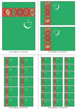 Turkmenistan Flag Printable