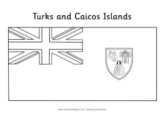 Turks and Caicos Islands Flag Colouring Page