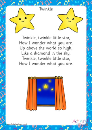Twinkle Song Printable