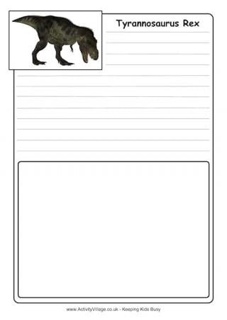 Tyrannosaurus Notebooking Page