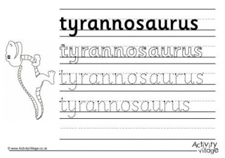 Tyrannosaurus Handwriting Worksheet