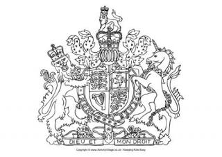 Royal Coat of Arms Colouring Page