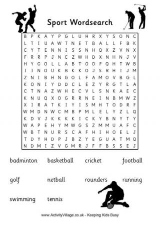UK Sports Word Search