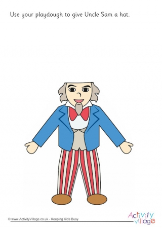 Uncle Sam Playdough Mat