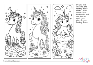 Unicorn Colouring Bookmarks