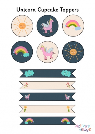 Unicorn Cupcake Toppers