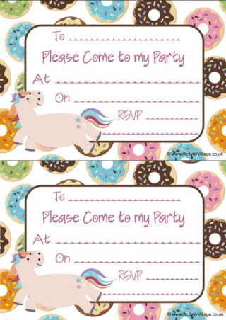 Unicorn Party Invitations