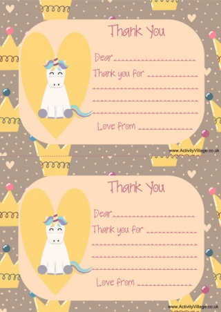 Unicorn Thank You Notes