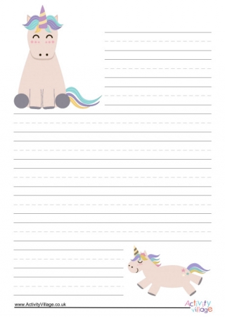 Unicorns Writing Paper 1