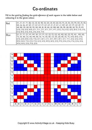 Union Flag Coordinates Worksheet