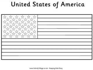 United States Flag Colouring Page