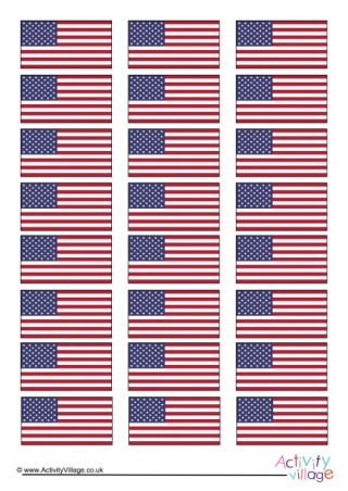 United States Mini Flags Printable