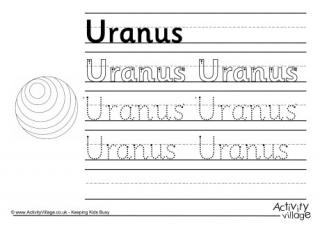 Uranus Handwriting Worksheet