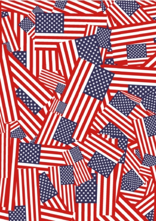 USA Flags Scrapbook Paper