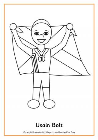 Usain Bolt Colouring Page