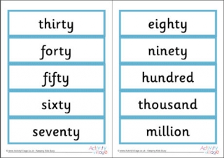 Useful Number Word Cards